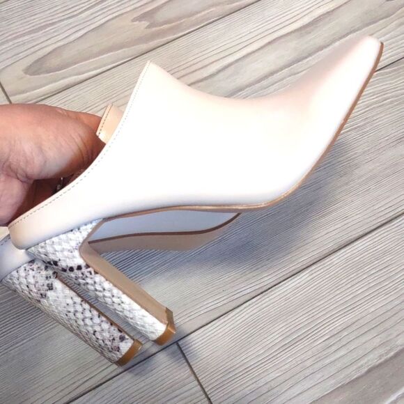 (65-1820) Coutgo Womens Square Toe Mules Slip On Snakeskin Sz 5.5 - Picture 5 of 11